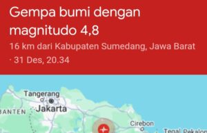 Jelang Pergantian Tahun, Sumedang Tiga Kali Diguncang Gempa