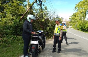 Satlantas Polres Aceh Jaya Tertipkan Knalpot Brong