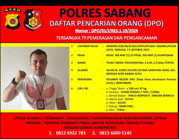 Tak Mengindahkan Panggilan Penyidik, TIY alias Popon Ditetapkan Sebagai DPO
