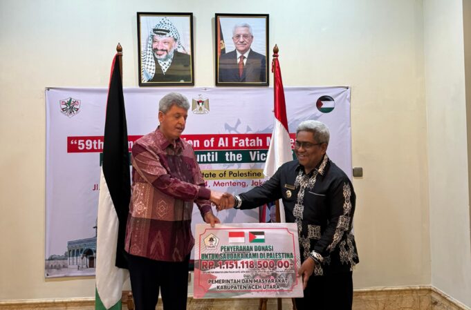 Melalui Dubes, Pj Bupati Aceh Utara Serahkan Sumbangan Rp 1,15 M untuk Palestina
