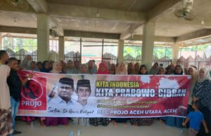 Projo Aceh Utara Bertekad Menagkan Prabowo Gibrang Satu Putaran
