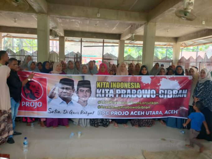 Projo Aceh Utara Bertekad Menagkan Prabowo Gibrang Satu Putaran