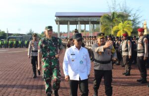 Pj Bupati Aceh Jaya Pimpin Apel Gelar Pasukan Pengamanan Pemilu 2024