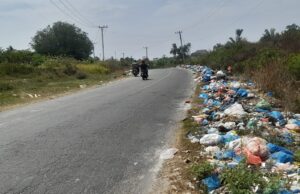 Gundukan Sampah di Bahu Jalan Elak Keluarkan Bau Menyengat, DLHK : Kami Kekurangan Armada