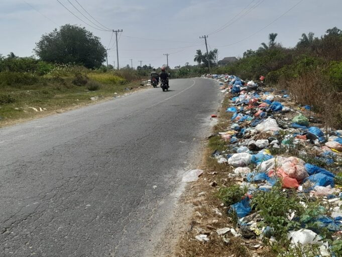 Gundukan Sampah di Bahu Jalan Elak Keluarkan Bau Menyengat, DLHK : Kami Kekurangan Armada