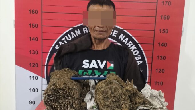 Dibungkus Karung Beras, 2 Bal Ganja Kering di Amankan Polres Aceh Utara