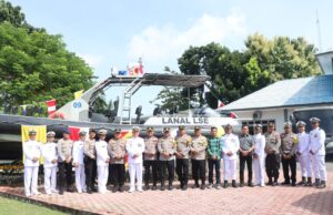 Polres Aceh Utara Kunjungi Lanal Lhokseumawe, Rayakan HUT ke-79 TNI AL