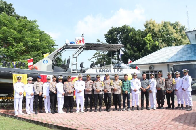 Polres Aceh Utara Kunjungi Lanal Lhokseumawe, Rayakan HUT ke-79 TNI AL