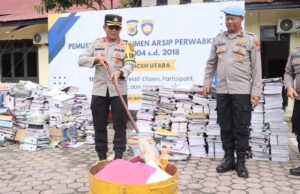 Polres Aceh Utara Musnahan Dokumen Arsip Perwabkeu Tahun 2004-2018