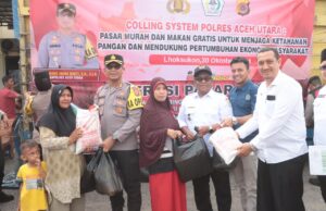 Gandeng Polisi, Disperindagkop Gelar Pasar Murah di Polres Aceh Utara, Sediakan Sarapan Gratis