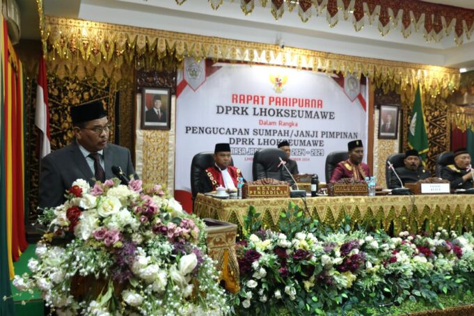Pelantikan Pimpinan DPRK Lhokseumawe, Pj. Wali Kota: Sinergi dan Kolaborasi Sangat Penting