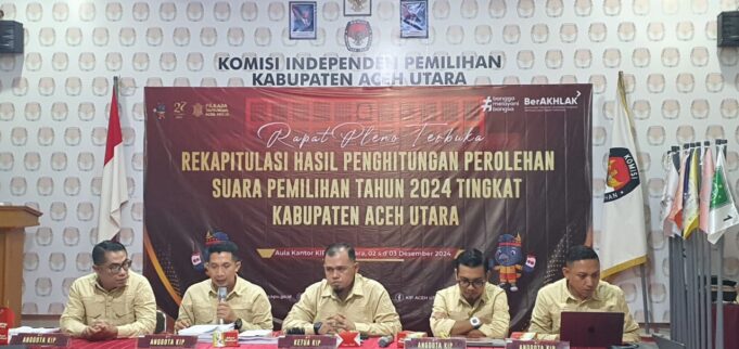 KIP Aceh Utara Selesaikan Rekapitulasi Hasil Pilkada 2024