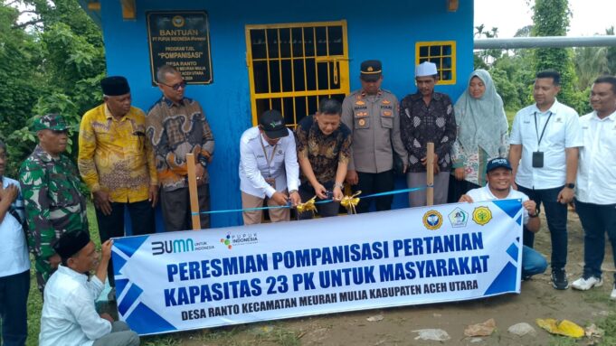 PT PIM Resmikan Pompanisasi Pertanian dan Gelar Penanaman Perdana Padi di Aceh Utara