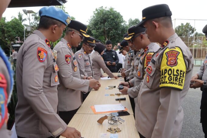Polres Aceh Utara Pemeriksaan Senpi Dinas, 23 Unit Ditarik