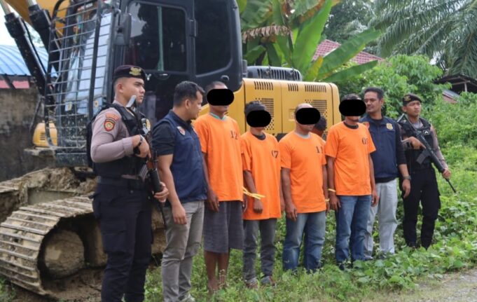 Polisi Tangkap Lima Pelaku Penambangan Ilegal di Nagan Raya