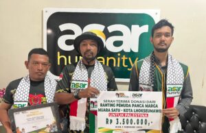 Pemuda Panca Marga Muara Satu Lhokseumawe Serahkan Donasi Palestina Melalui ASAR Humanity Aceh