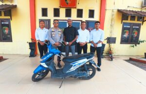 Kapolres Aceh Utara Serahkan Sepeda Motor Barang Bukti Curanmor kepada Pemiliknya
