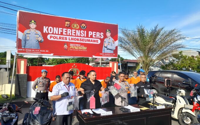 Polres Lhokseumawe Bongkar Tiga Kasus Besar Tipu Gelap dan Curanmor