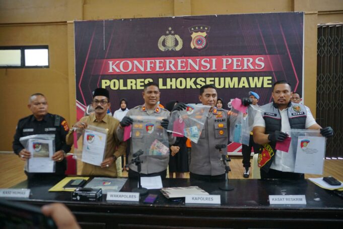 Polres Lhokseumawe Bongkar Kasus Tali Air, Tiga Pelaku Diamankan
