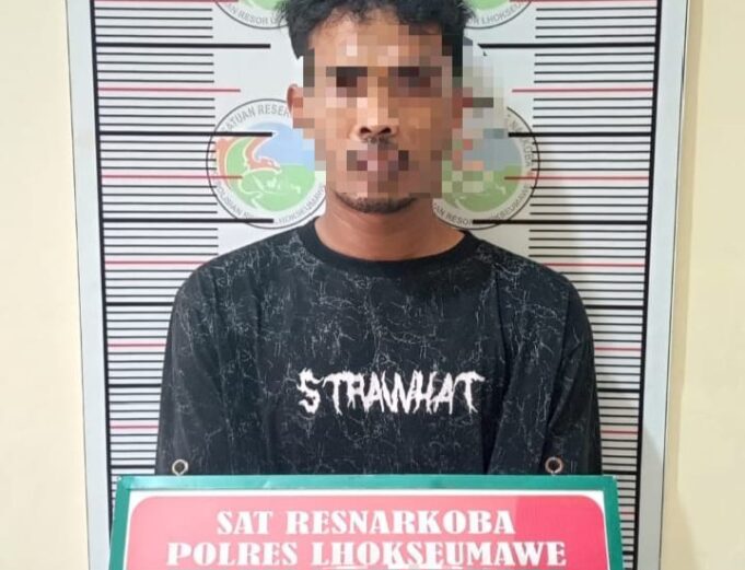 Kurir Sabu Diciduk di SPBU Cunda, 10 Paket Barang Bukti Diamankan