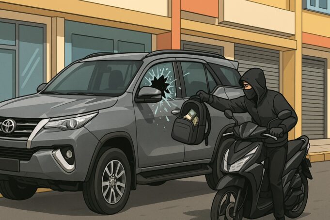 Uang Rp380 Juta Raib, Aksi Pecah Kaca Mobil Terjadi di Aceh Utara