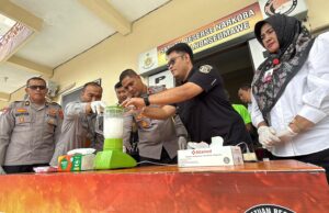 Komitmen Perangi Narkoba, Polres Lhokseumawe Musnahkan 183,89 Gram Sabu