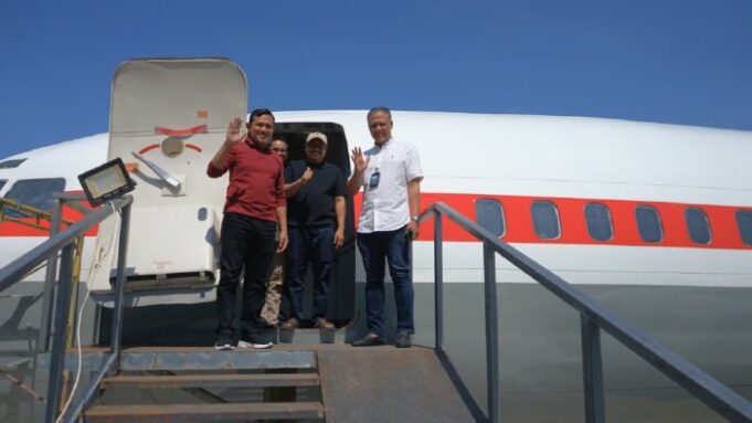 Wagub Aceh Tinjau Pembangunan Pesawat Boeing 737 untuk Wahana Manasik Pertama di Indonesia