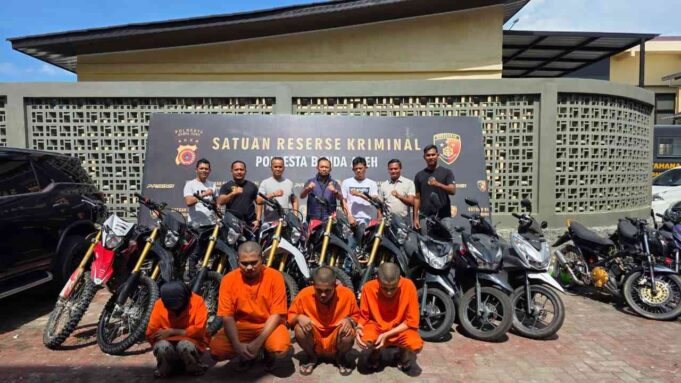 Pasutri Penadah Motor Curian di Banda Aceh Ditangkap, Polisi Amankan 9 Barang Bukti