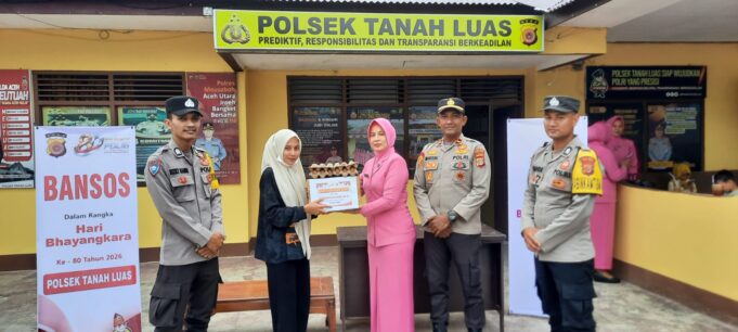 Polsek Tanah Luas Salurkan Bantuan Sosial untuk Warga Rentan dalam Rangka HUT Bhayangkara Ke-80