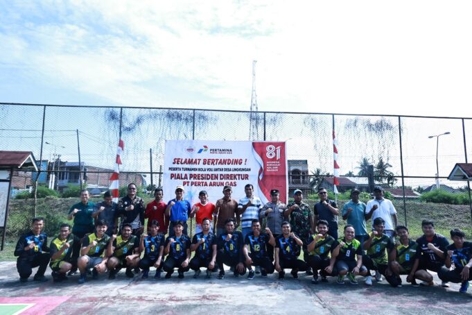 Perta Arun Gas Pererat Sinergi dengan Masyarakat Lewat Turnamen Voli Sambut HUT ke-81 RI
